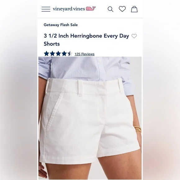 Vineyard Vines 3 1/2 Inch Herringbone Every Day Shorts - Picture 4 of 9